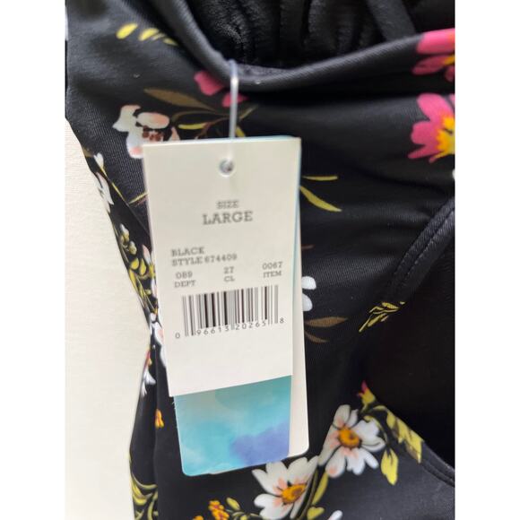 Beach Betty Miracle Brand Slim Black
Floral One Piece Swim L NWT - Picture 3 of 10